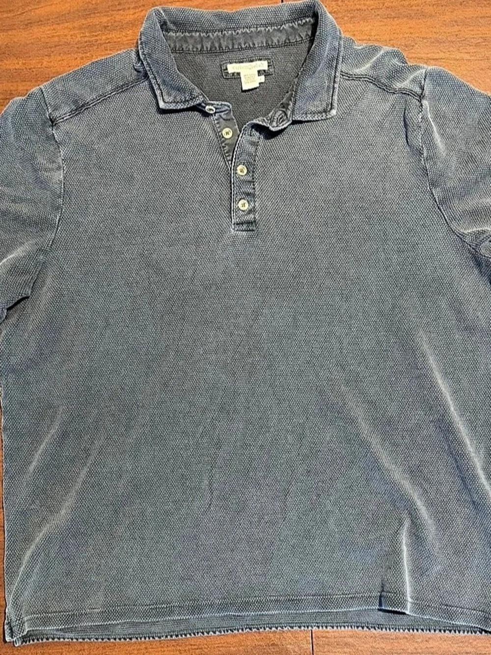 carbon2cobalt Men's Gray Cotton Polo Size Large